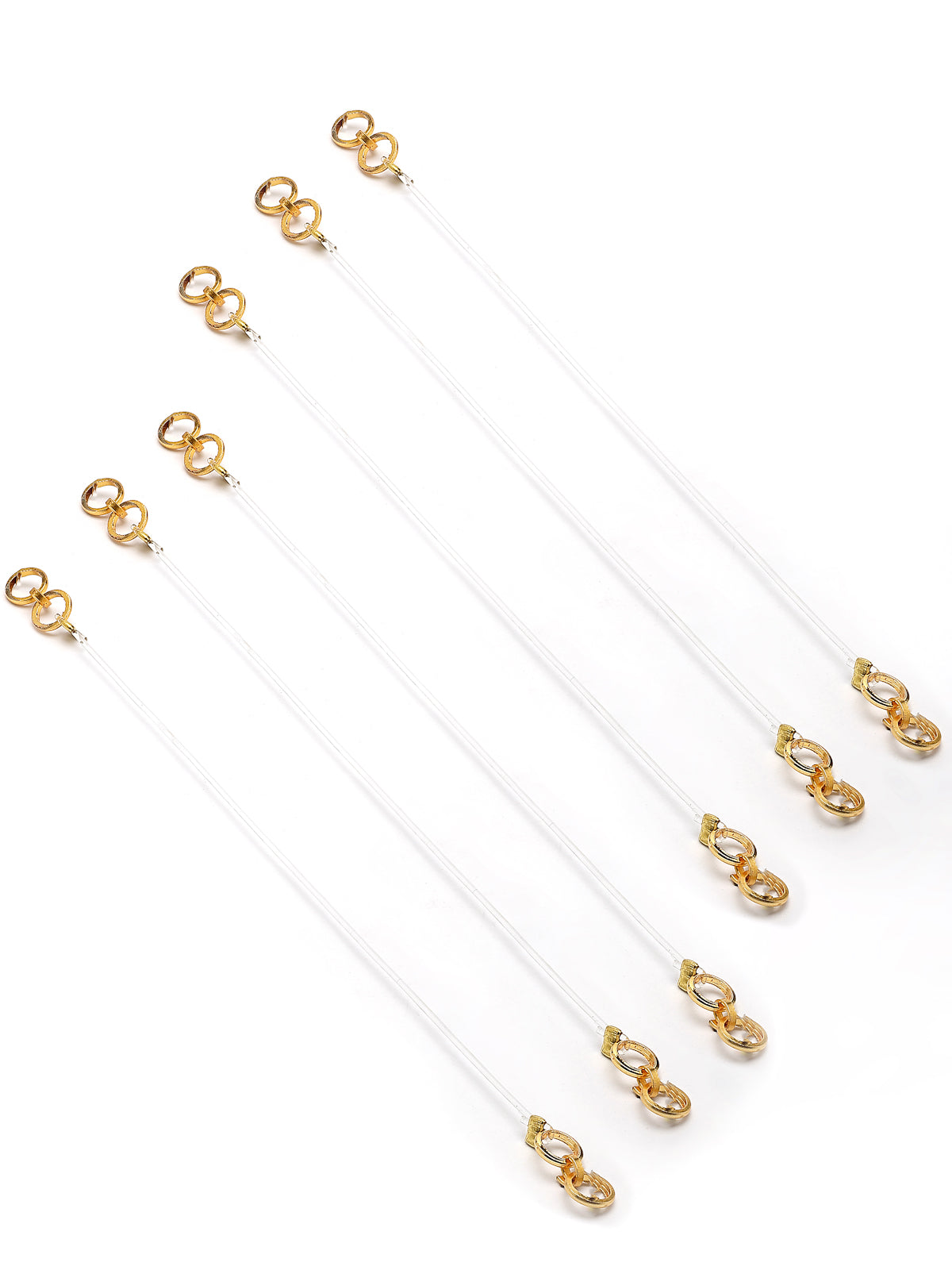 Scintillare By Sukkhi Gold Plated Invisible Transparent Flexible Stretchable Elastic Ear Kaan Chain|Champaswaralu Adjustable Support Ear Chains for Heavy Earring for Women & Girls|Pair of 3|CBECN107208