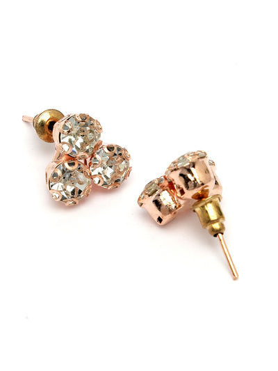 Sukkhi Decorative Crystals Stones Studded Rose Gold Plated Choker Necklace Set with Studs Earrings & Adjustable Bracelet Combo Jewellery Set For Women & Girls|Set of 1|CBMIX106868