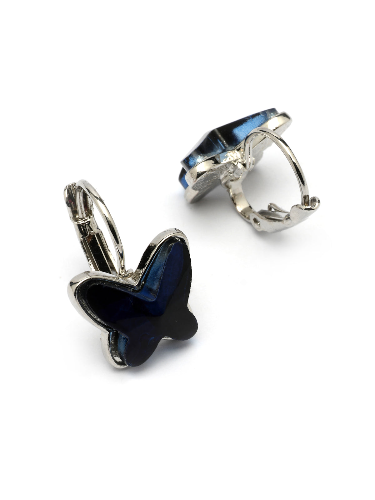 Scintillare By Sukkhi Butterfly Shaped Platinum Plated with Crystal Diamond Studded Pendant Chain Drop Earring Bracelet Blue Combo Jewellery for Women & Girls|CBMIX107210