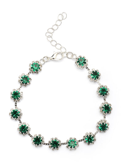 Sukkhi Ornamental Stylish AD Stone Diamonds Studded Rhodium Plated Silver Green Drop Choker Necklace with Drop Earring Combo Jewellery Set for Women & Girls|CBMIX107313