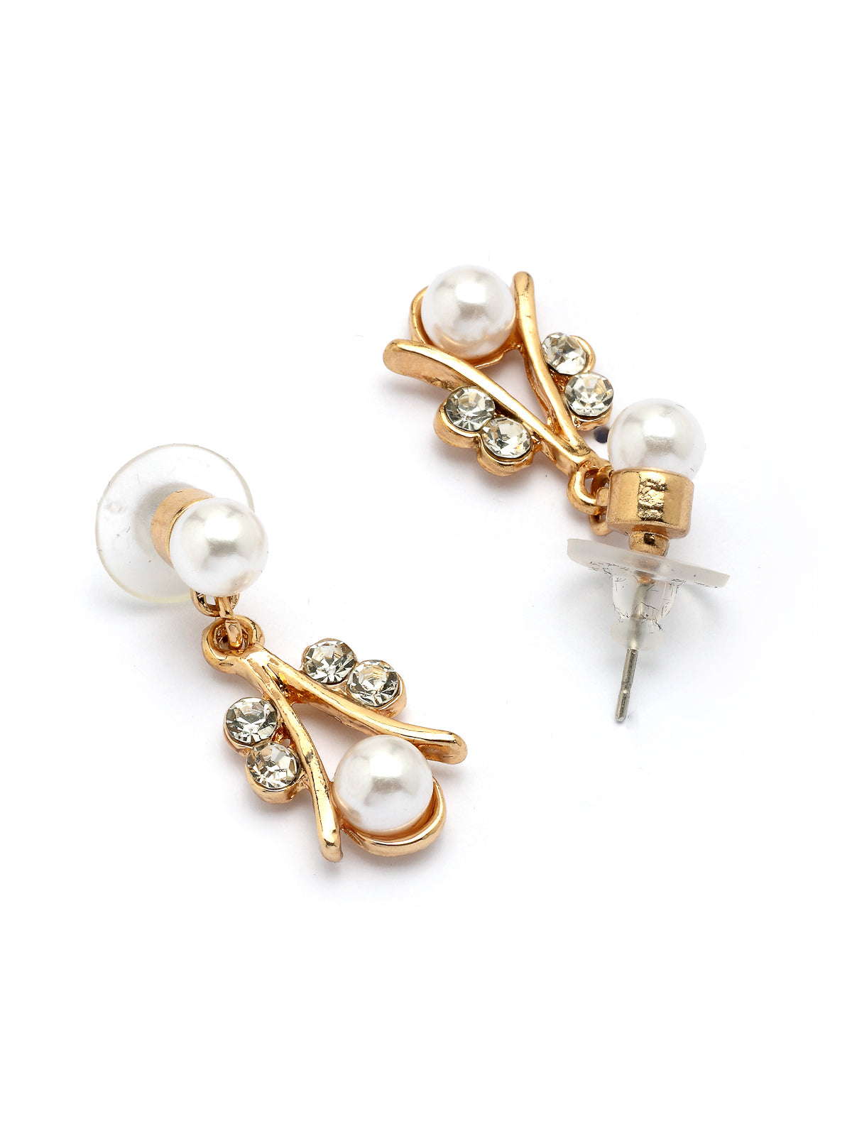 Sukkhi Most Beautiful Faux Pearls & AD Stones Gold Plated White Choker Necklace with Drop Earring & Bracelet Combo Jewellery Set For Women & Girls|CBMIX107314