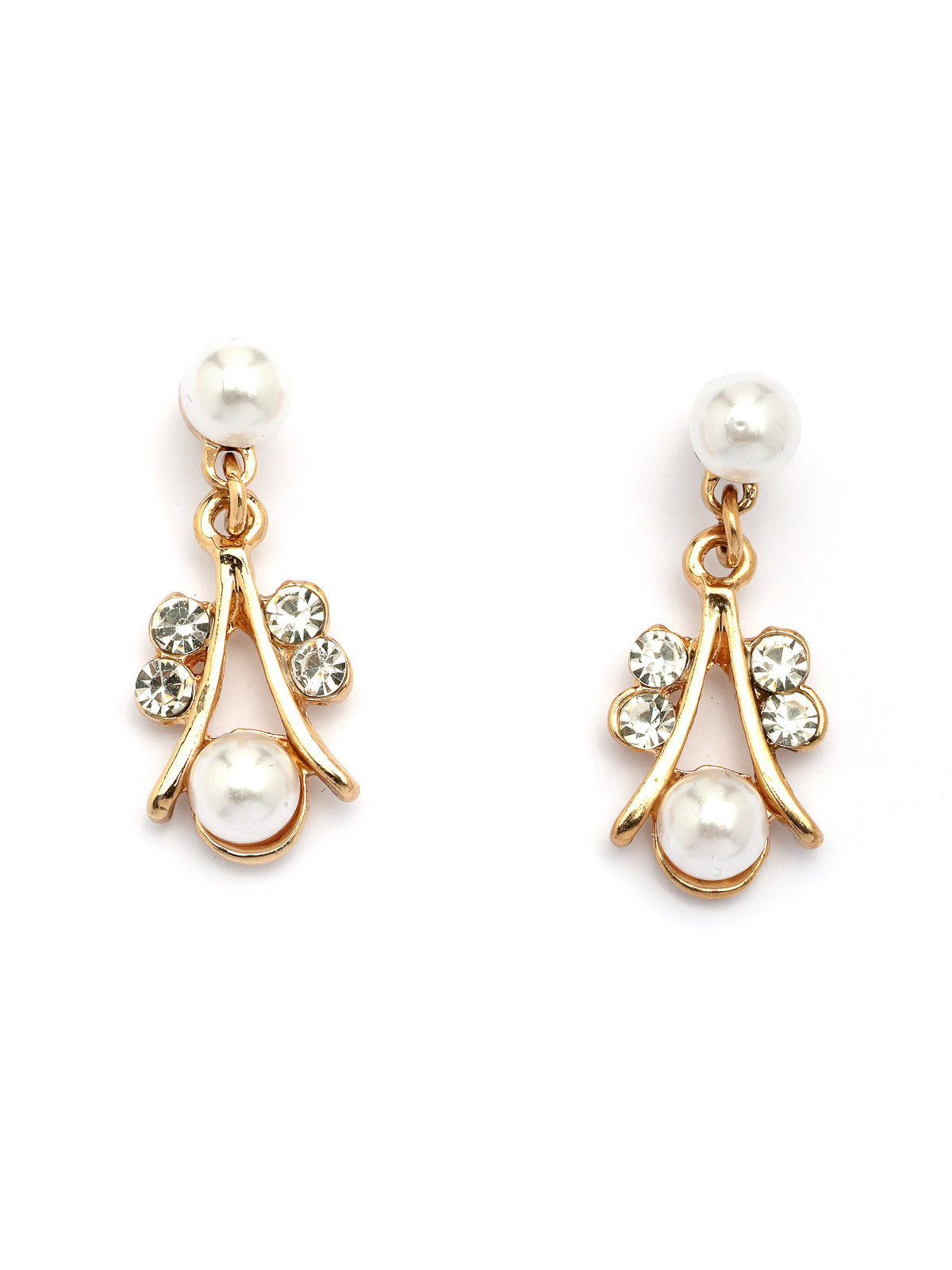 Sukkhi Most Beautiful Faux Pearls & AD Stones Gold Plated White Choker Necklace with Drop Earring & Bracelet Combo Jewellery Set For Women & Girls|CBMIX107314