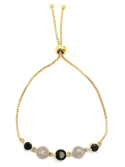 Sukkhi Western Stylish Silver Gold Plated American Diamond Studded Choker Necklace with Drop Earring Bracelet & Ring Jewellery Combo Set For Women & Girls|CBMIX107316