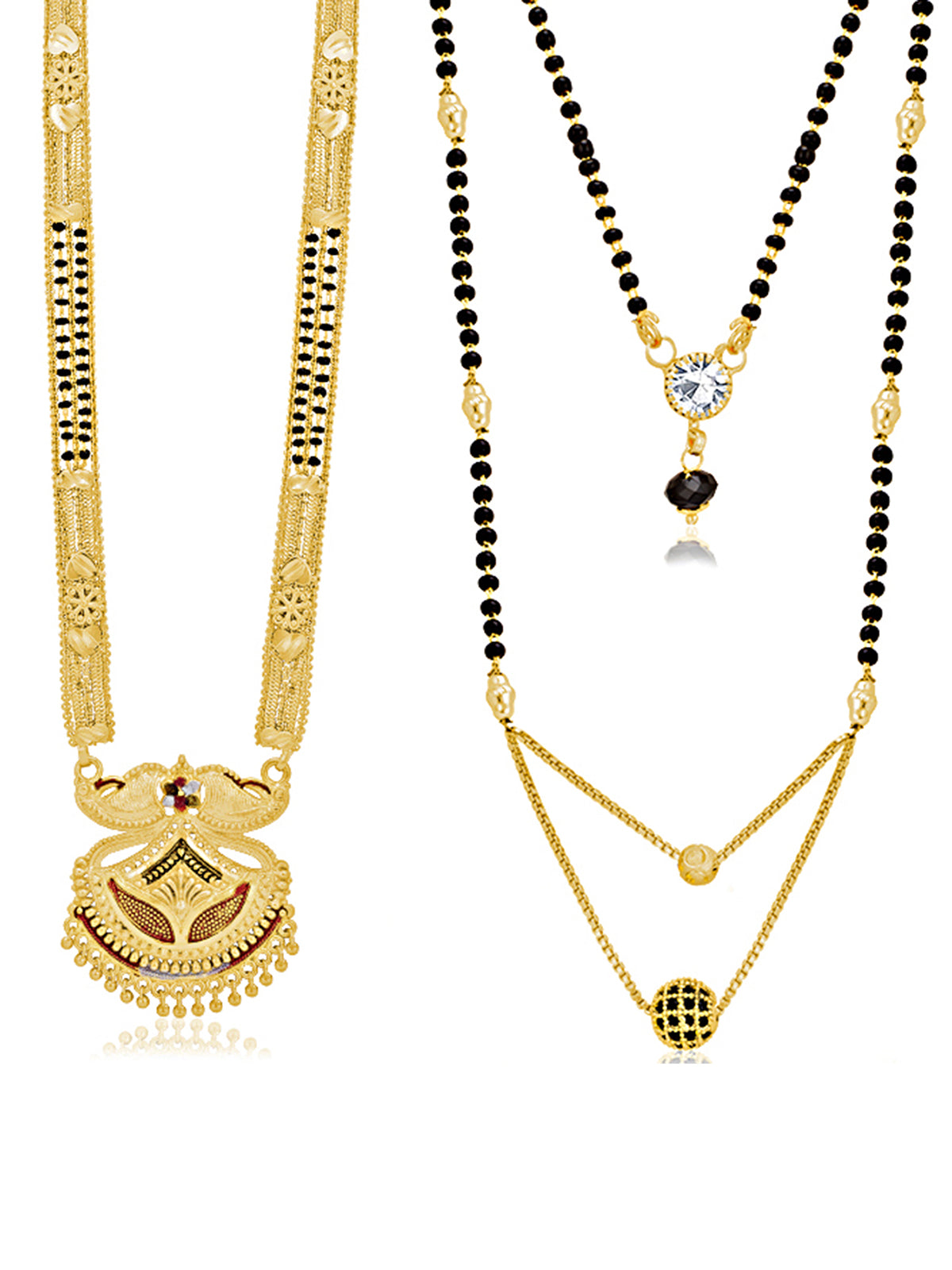 Sukkhi Amazing Gold Plated Mangalsutra Pendant Combo for Women CBMP100871