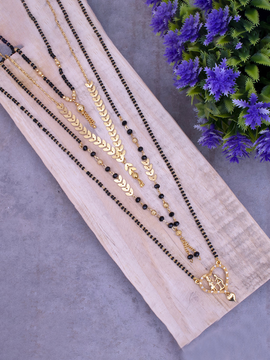 Sukkhi Attractive Gold Plated Mangalsutra Pendant Combo for Women CBMP100881