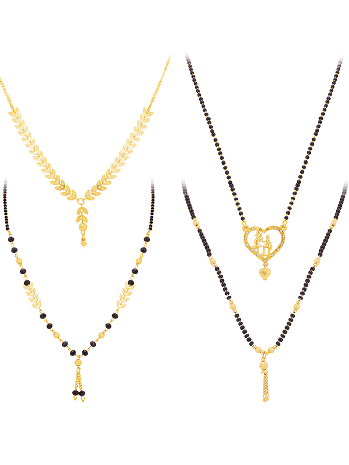 Sukkhi Attractive Gold Plated Mangalsutra Pendant Combo for Women CBMP100881
