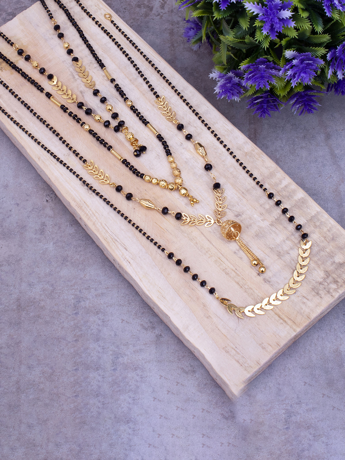 Sukkhi Pleasing Gold Plated Mangalsutra Pendant Combo for Women CBMP100883