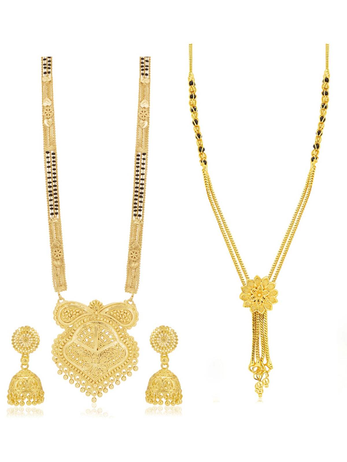 Sukkhi Exquisite Gold Plated Combo Mangalsutra Set for Women CBMS100895
