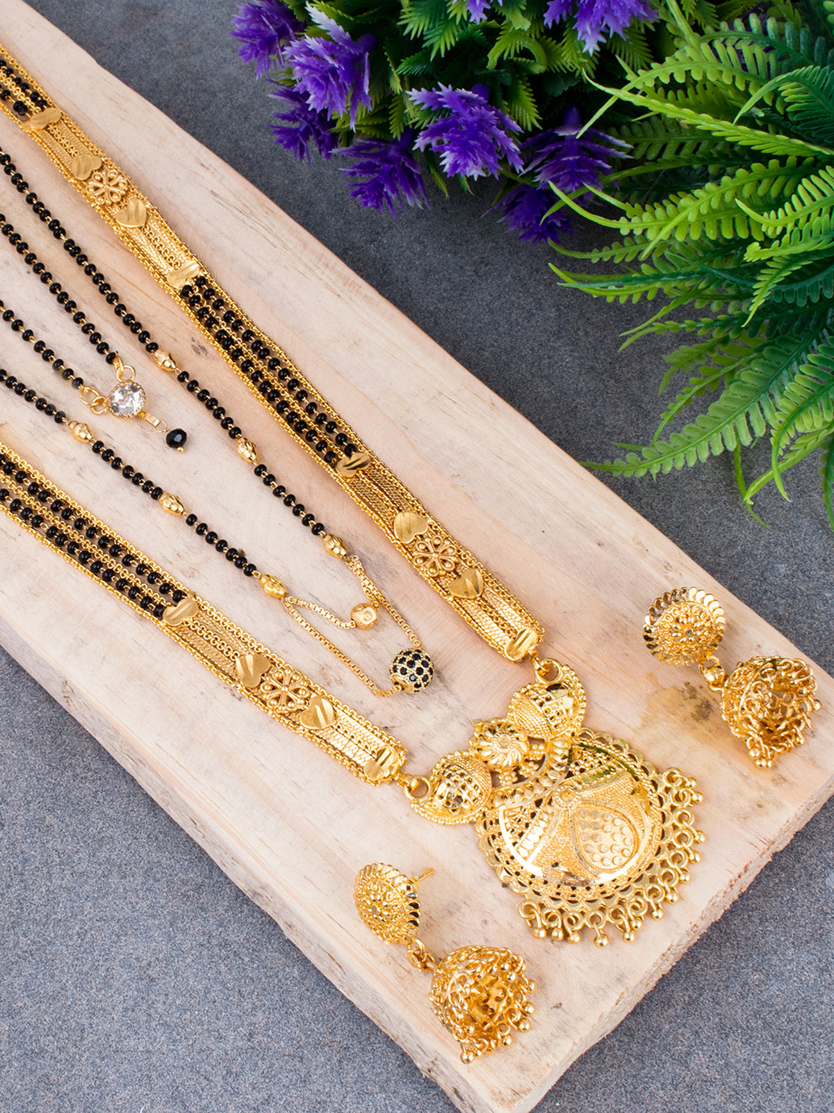 Sukkhi Exclusive Gold Plated Combo Mangalsutra Set for Women CBMS101059