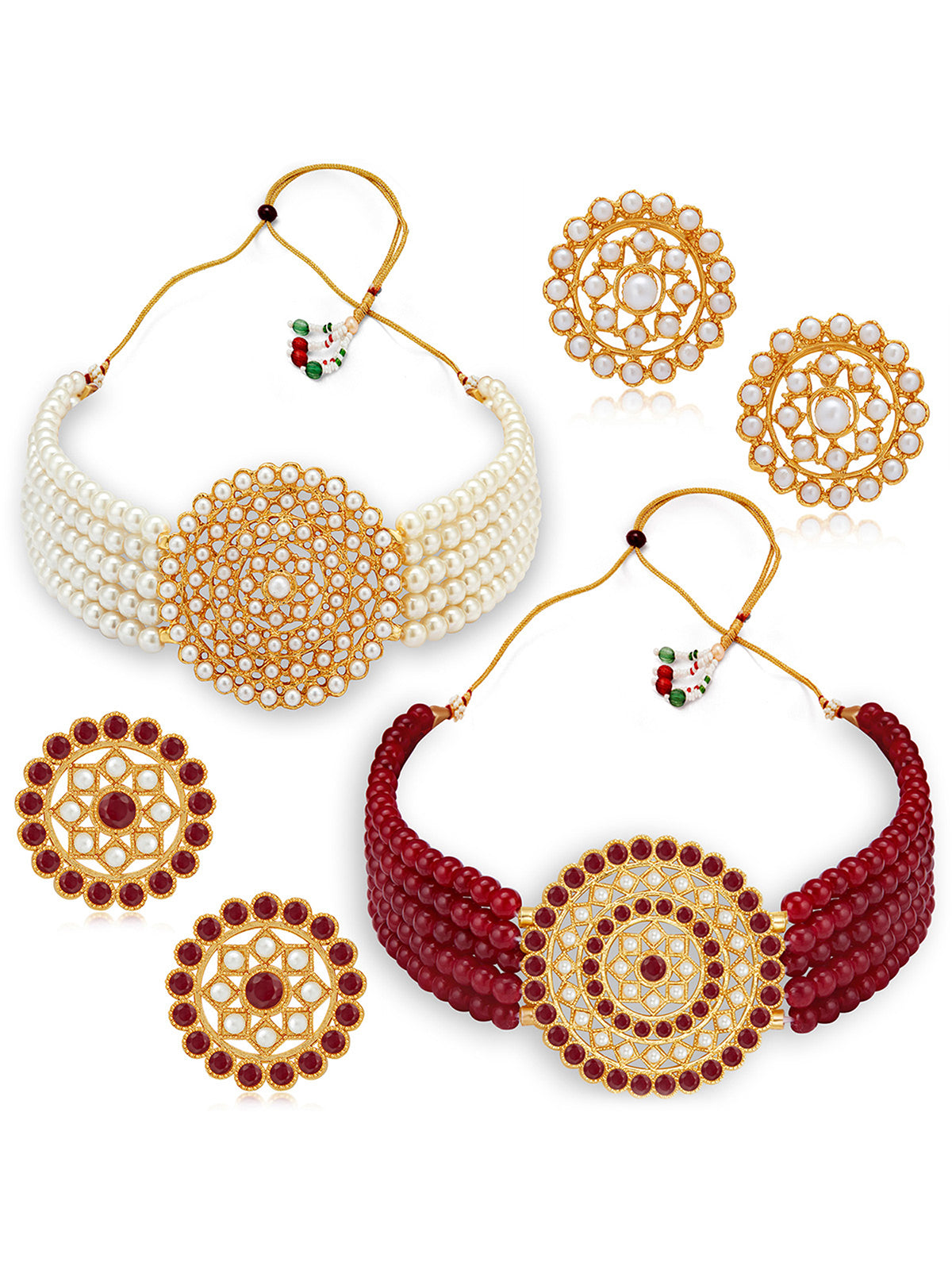 Sukkhi Amazing Gold Plated Combo Choker Necklace Set for Women CBNS104222