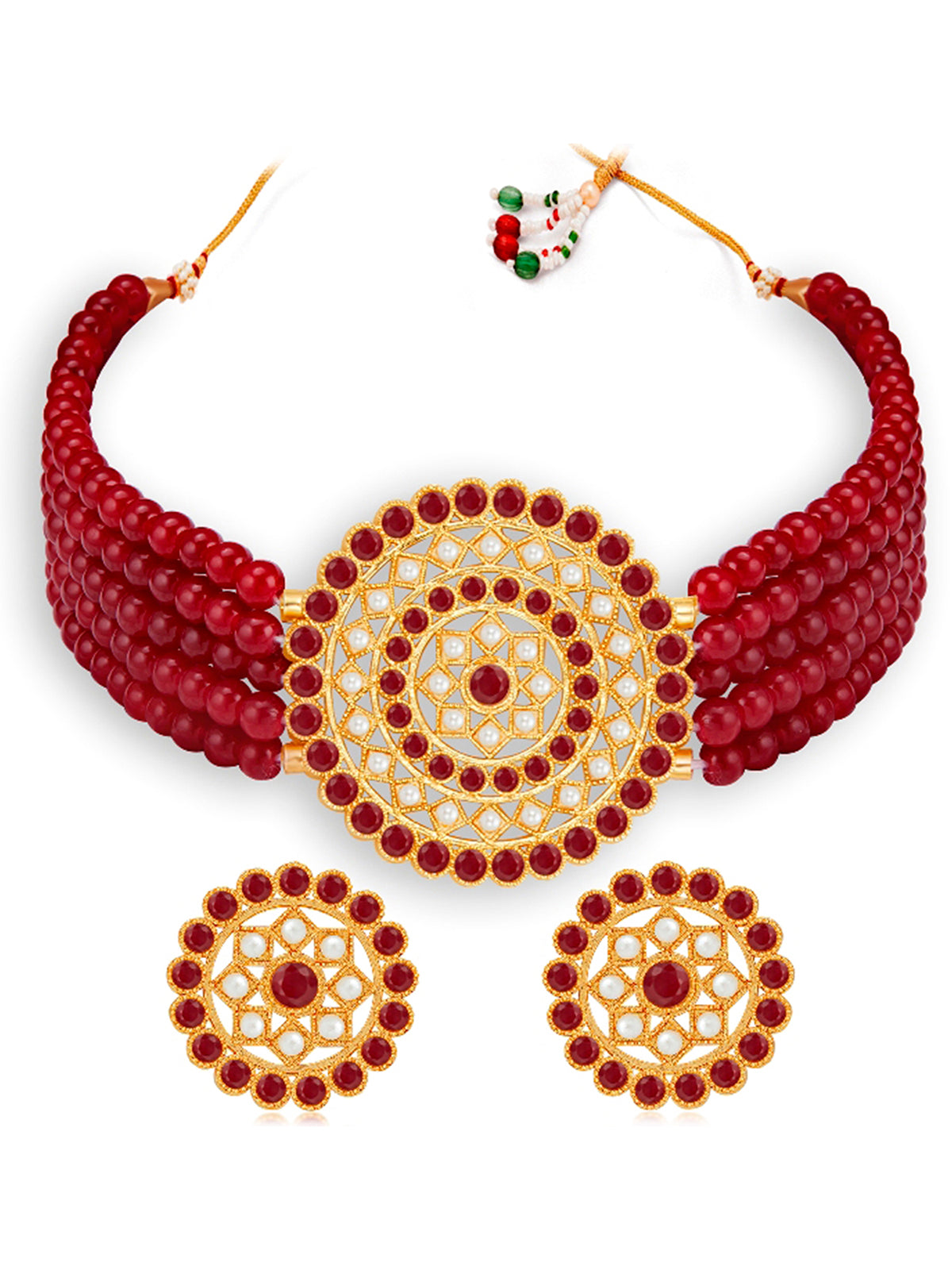 Sukkhi Amazing Gold Plated Combo Choker Necklace Set for Women CBNS104222