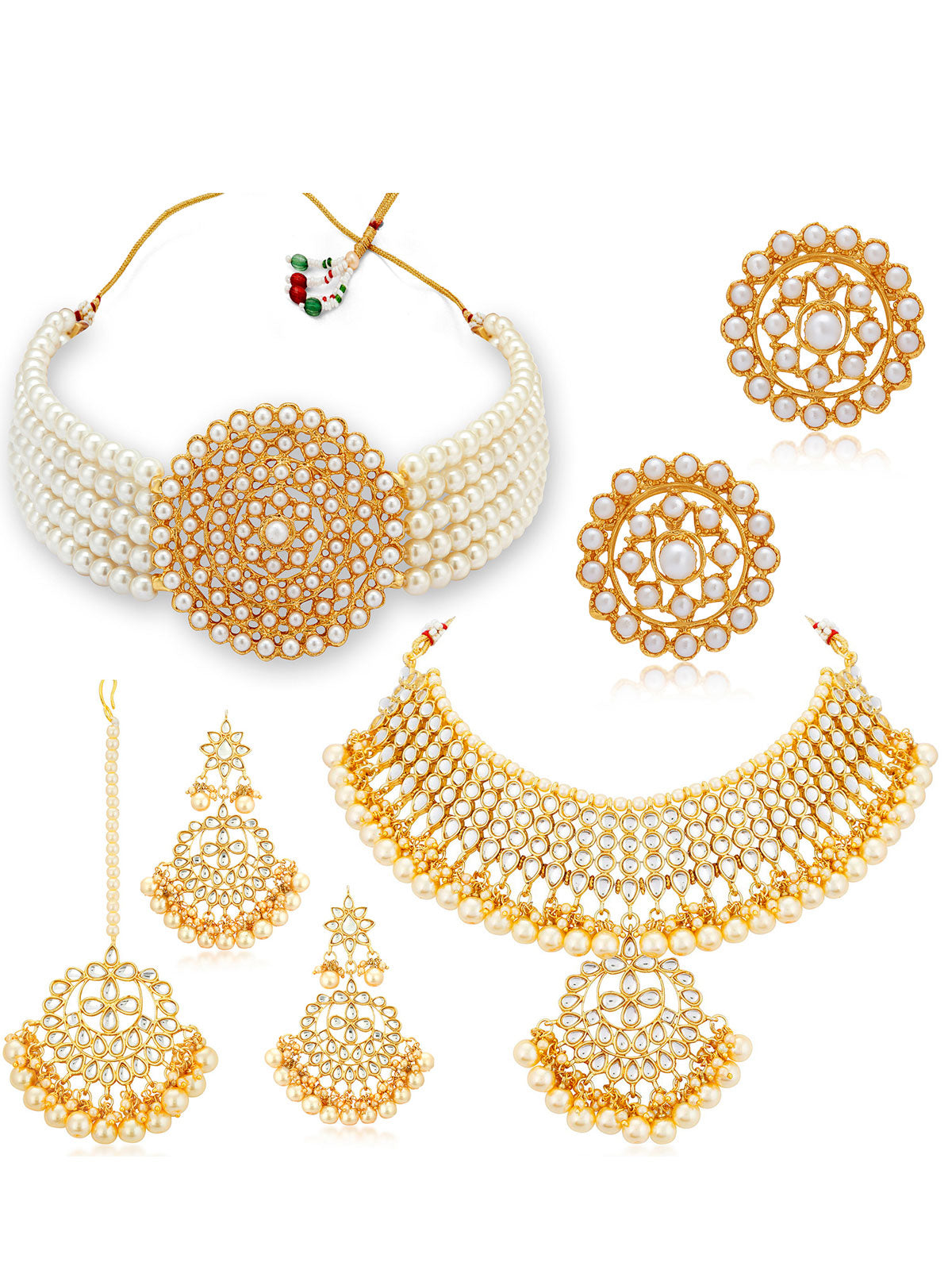 Sukkhi Elegant Gold Plated Combo Choker Necklace Set for Women CBNS104236