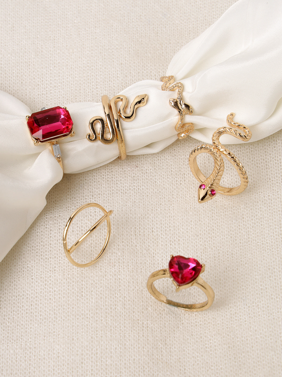 Scintillare by Sukkhi Unique Style Latest Fashionable Floral & Butterfly Shaped With Rose Gold Plated 8 Pcs Finger Rings for Women & Girls | Boho Midi Stackable Knuckle Rings|CBR106662