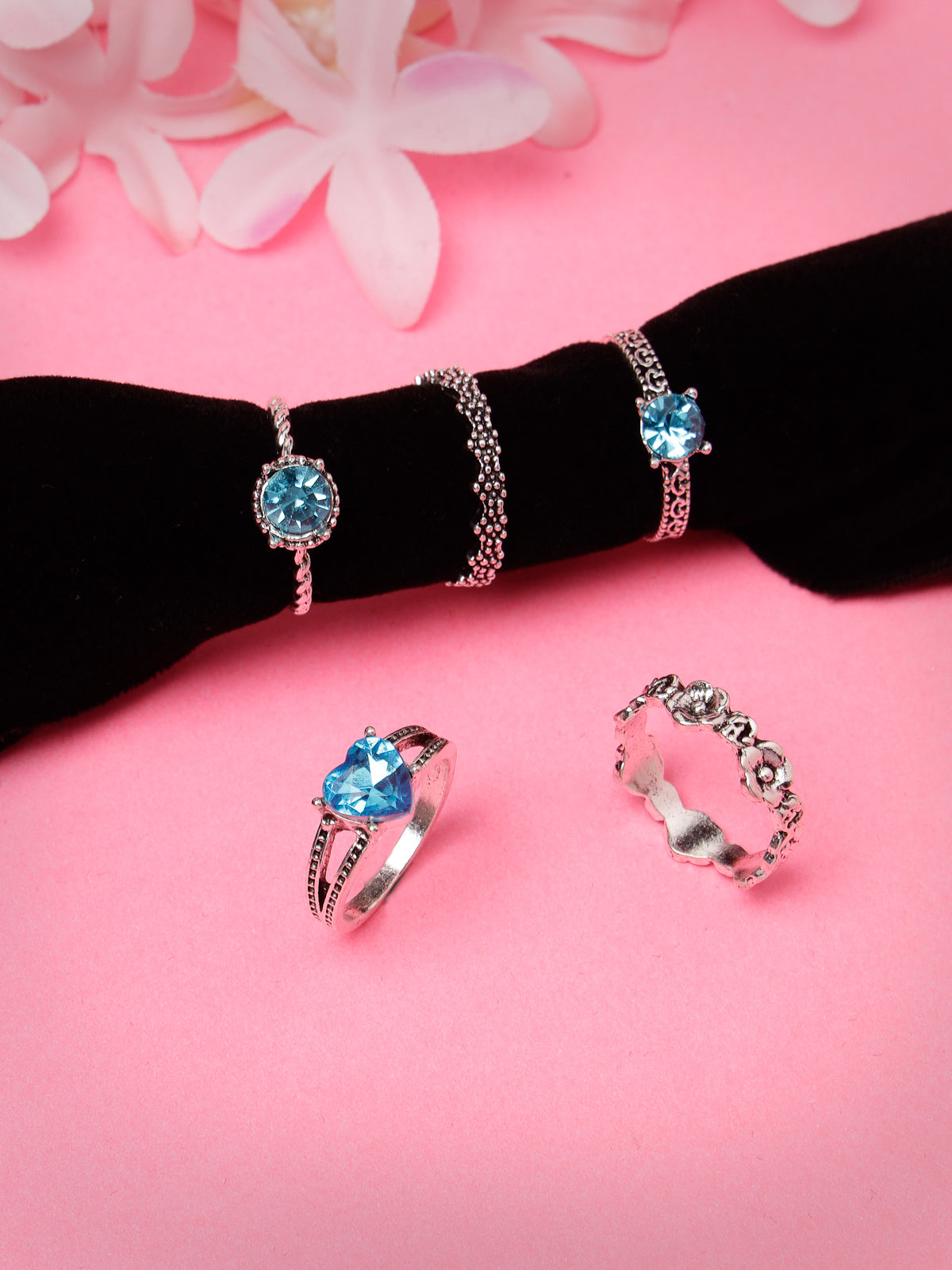 Scintillare by Sukkhi Latest Stylish Gold Plated Midi Finger Rings Combo Set of 7 for Women & Girls | Boho Midi Stackable Knuckle Rings|CBR106819