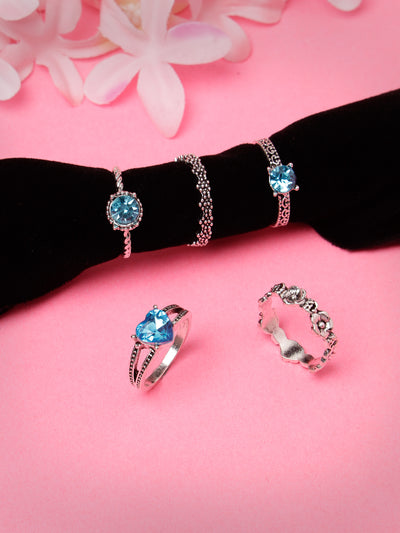 Scintillare by Sukkhi Latest Stylish Gold Plated Midi Finger Rings Combo Set of 7 for Women & Girls | Boho Midi Stackable Knuckle Rings|CBR106819