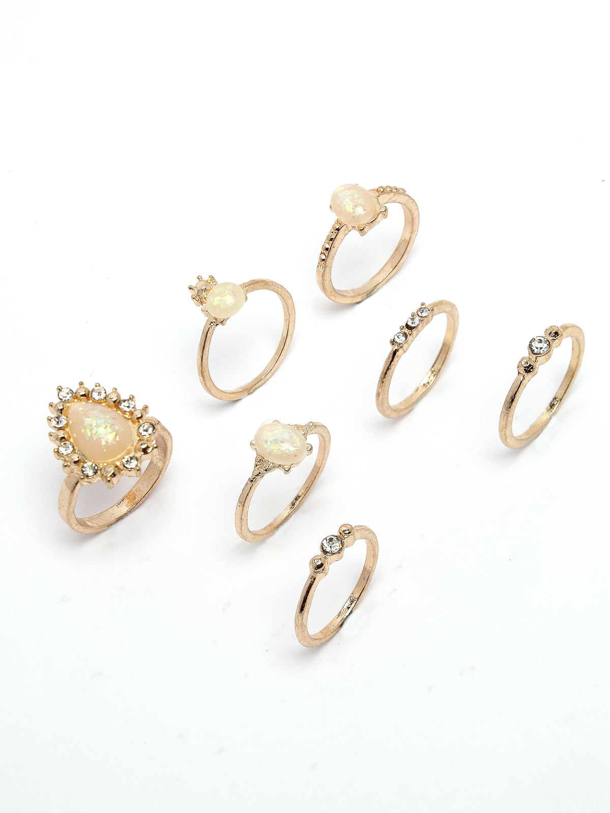 Scintillare by Sukkhi Amazing Rhodium Plated Silver Oxidised Rings Combo Set of 8 for Women & Girls | Boho Midi Stackable Knuckle Rings|CBR106821