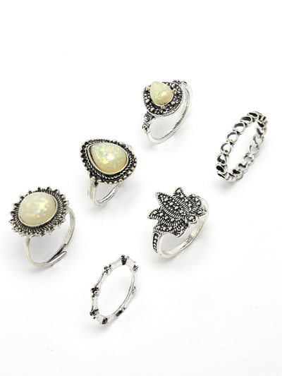 Scintillare by Sukkhi Elegant Rhodium Plated American diamond solitaire Heart Shaped Silver Adjustable Couple Promise Stylish Finger Ring for Men & Women|Rings for Girls|Valentines Day Gift|CR106602