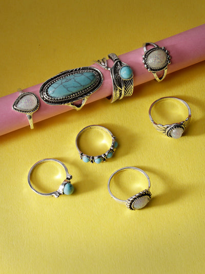 Scintillare by Sukkhi Elegant Rhodium Plated American diamond solitaire Heart Shaped Silver Adjustable Couple Promise Stylish Finger Ring for Men & Women|Rings for Girls|Valentines Day Gift|CR106602