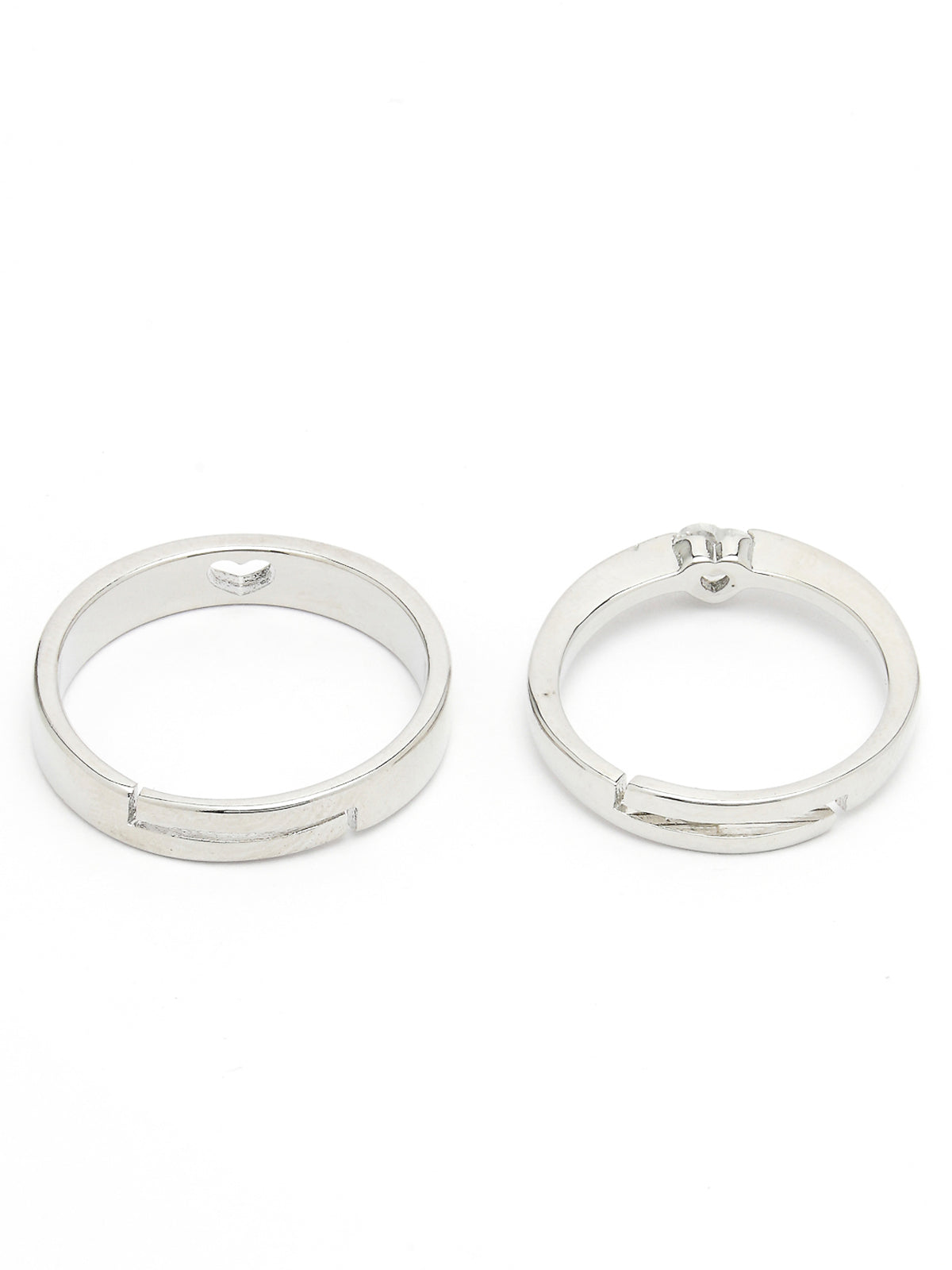 Scintillare by Sukkhi Eye-Catchy Rhodium Plated Silver American diamond solitaire Adjustable Couple Promise Stylish Finger Ring for Men & Women |Rings for Girls|Valentines Day Gifts|CR106605