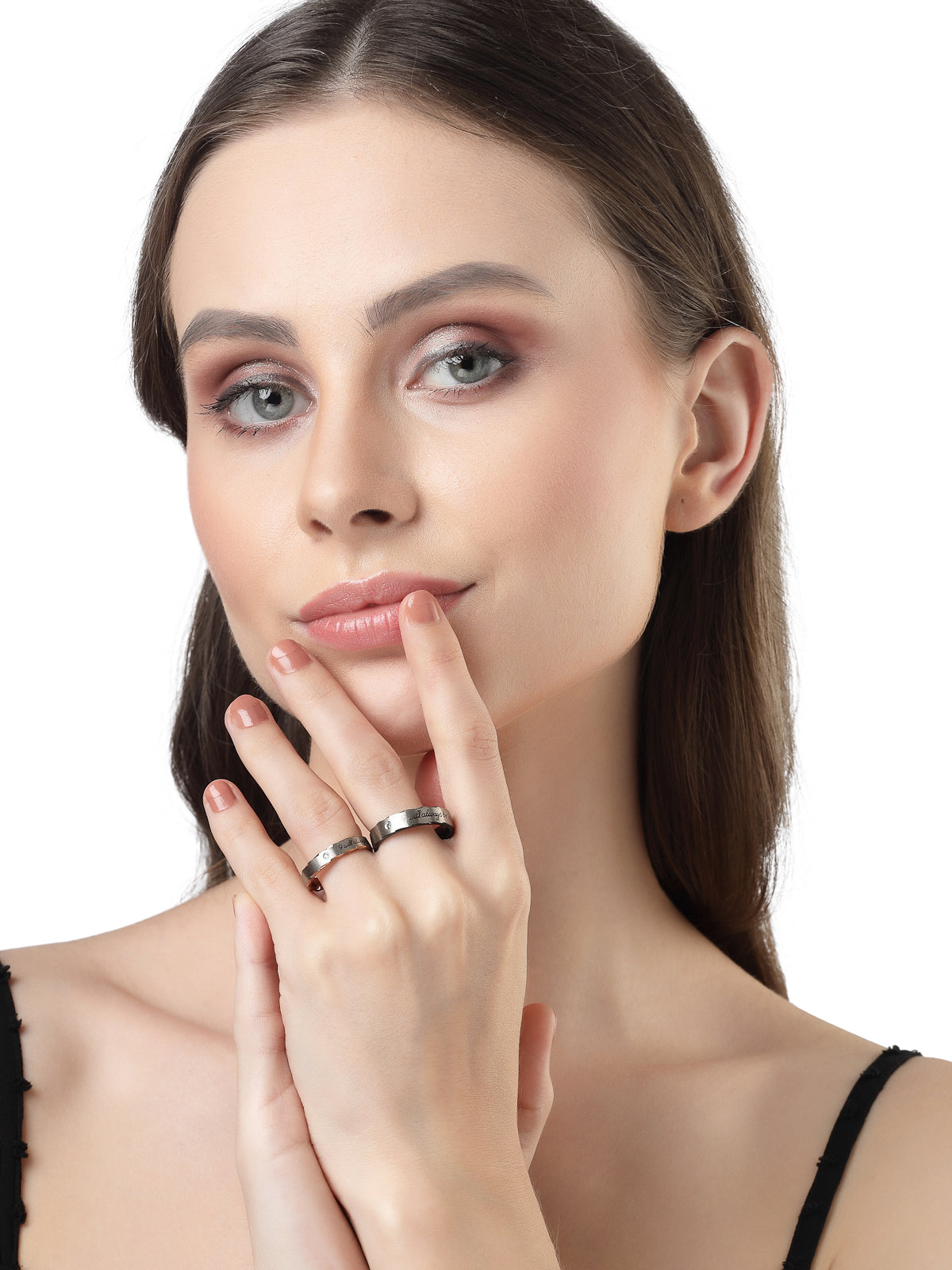 Scintillare by Sukkhi Most Latest Fashionable American diamond with Mix Plated Solitaire Couple Promise Stylish Finger Ring for Men & Women |Rings for Girls|Valentines Day Gifts Collection|CR106604