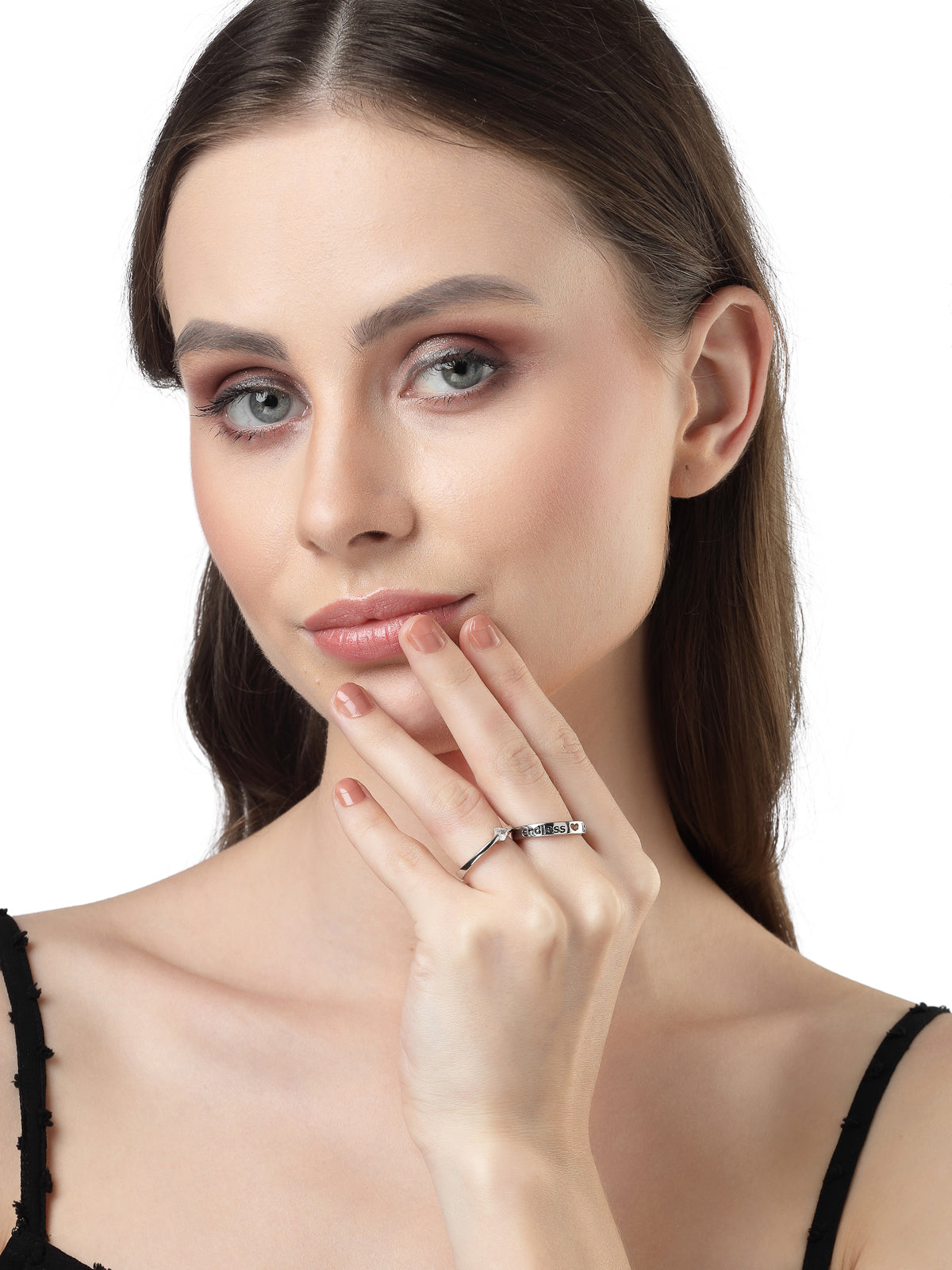 Scintillare by Sukkhi Most Latest Fashionable American diamond with Mix Plated Solitaire Couple Promise Stylish Finger Ring for Men & Women |Rings for Girls|Valentines Day Gifts Collection|CR106604