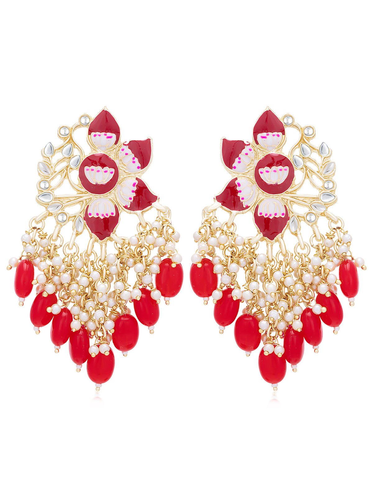 Sukkhi Pretty Lotus Floral Gold Plated Earring For Women E101281
