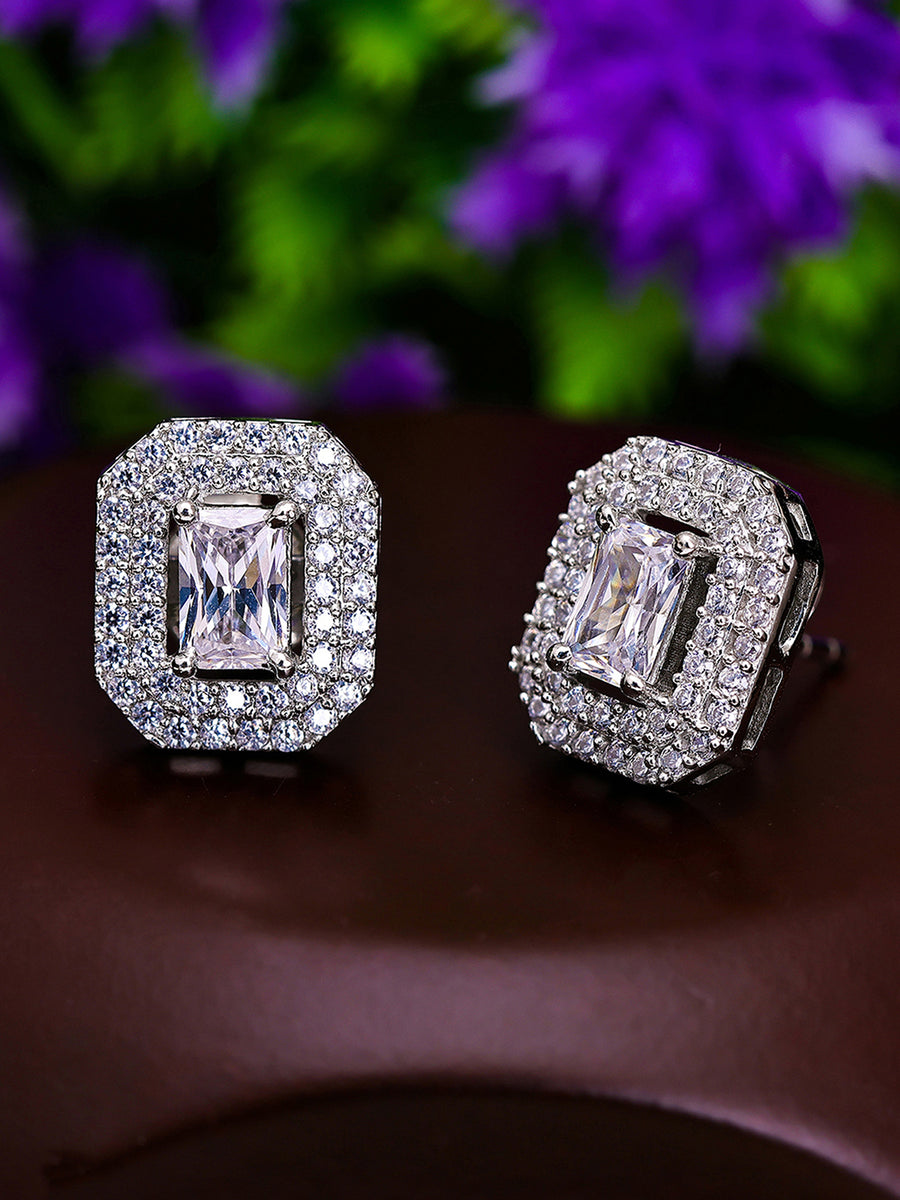 Pissara by Sukkhi Ethnic 925 Sterling Silver Cubic Zirconia Earrings For Women And Girls|with Authenticity Certificate, 925 Stamp & 6 Months Warranty E104591