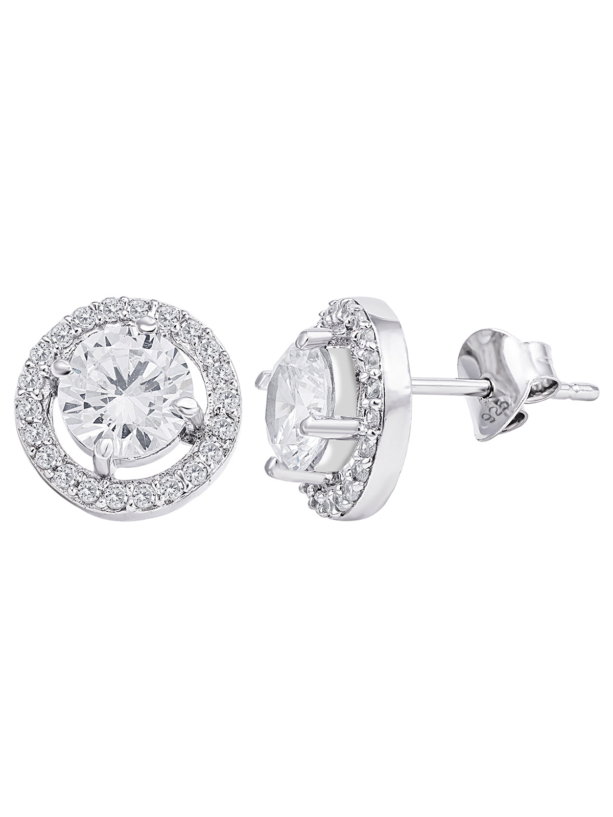 Pissara by Sukkhi Sparkling 925 Sterling Silver Cubic Zirconia Earrings For Women And Girls|with Authenticity Certificate, 925 Stamp & 6 Months Warranty E104593