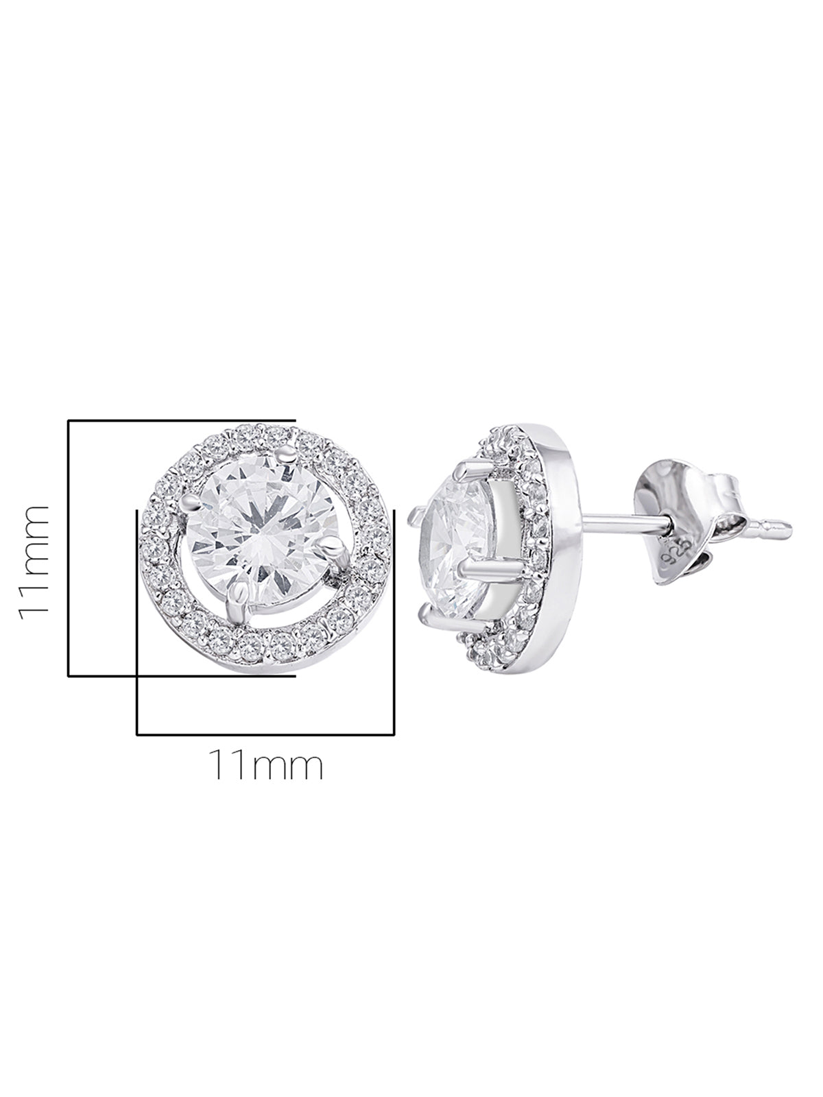 Pissara by Sukkhi Sparkling 925 Sterling Silver Cubic Zirconia Earrings For Women And Girls|with Authenticity Certificate, 925 Stamp & 6 Months Warranty E104593