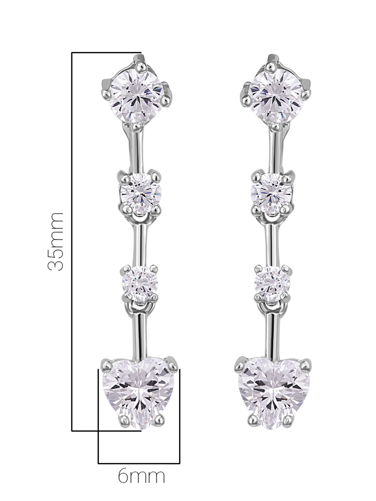Pissara by Sukkhi Awesome 925 Sterling Silver Cubic Zirconia Earrings For Women And Girls|with Authenticity Certificate, 925 Stamp & 6 Months Warranty E104599