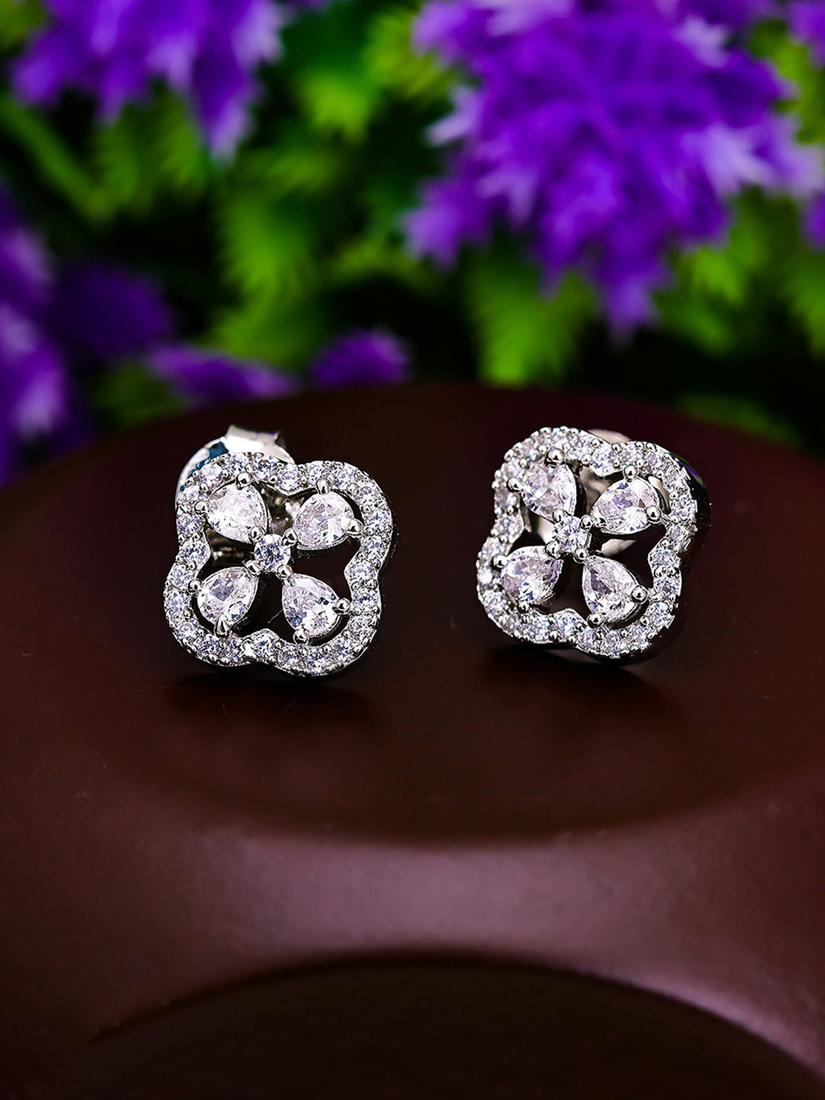 Pissara by Sukkhi Stunning 925 Sterling Silver Cubic Zirconia Earrings For Women And Girls|with Authenticity Certificate, 925 Stamp & 6 Months Warranty E104602