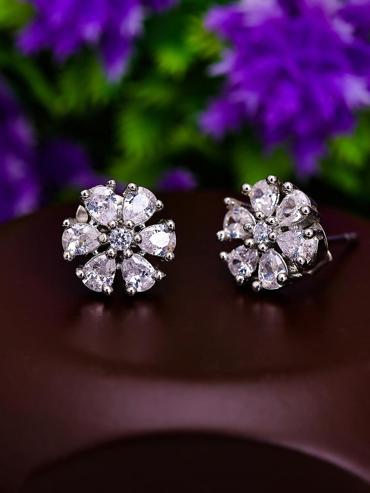 Pissara by Sukkhi Traditional 925 Sterling Silver Cubic Zirconia Earrings For Women And Girls|with Authenticity Certificate, 925 Stamp & 6 Months Warranty E104603