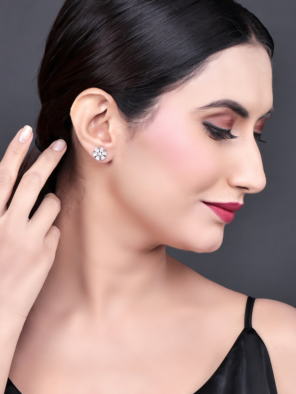 Pissara by Sukkhi Traditional 925 Sterling Silver Cubic Zirconia Earrings For Women And Girls|with Authenticity Certificate, 925 Stamp & 6 Months Warranty E104603
