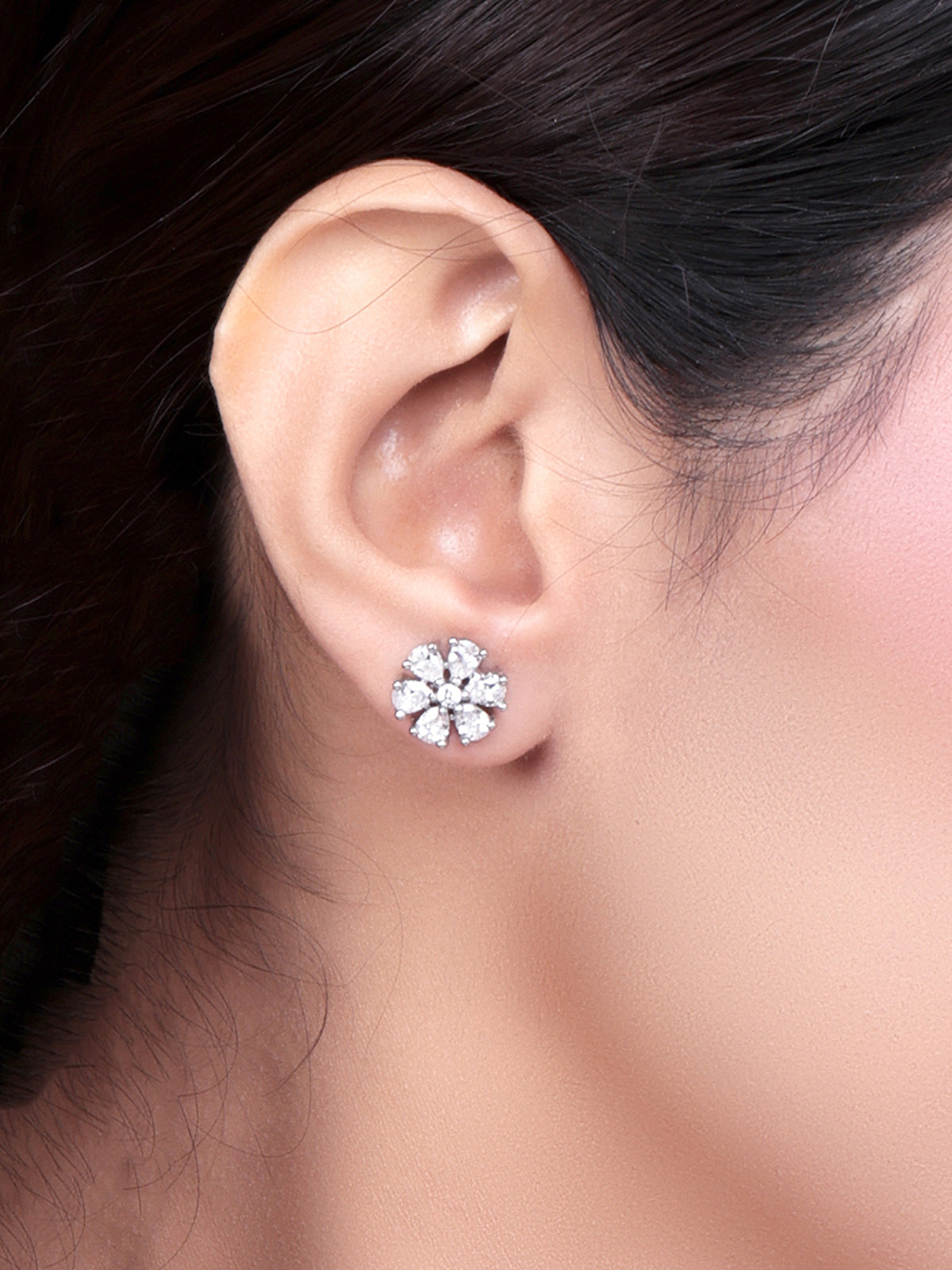 Pissara by Sukkhi Traditional 925 Sterling Silver Cubic Zirconia Earrings For Women And Girls|with Authenticity Certificate, 925 Stamp & 6 Months Warranty E104603