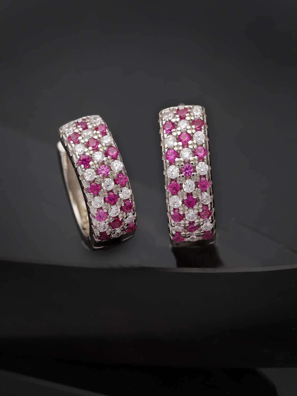 Pissara by Sukkhi Fabulous 925 Sterling Silver Round Shaped Cubic Zirconia Hoop Earrings For Women & Girls|with Authenticity Certificate, 925 Stamp & 6 Months Warranty E105093