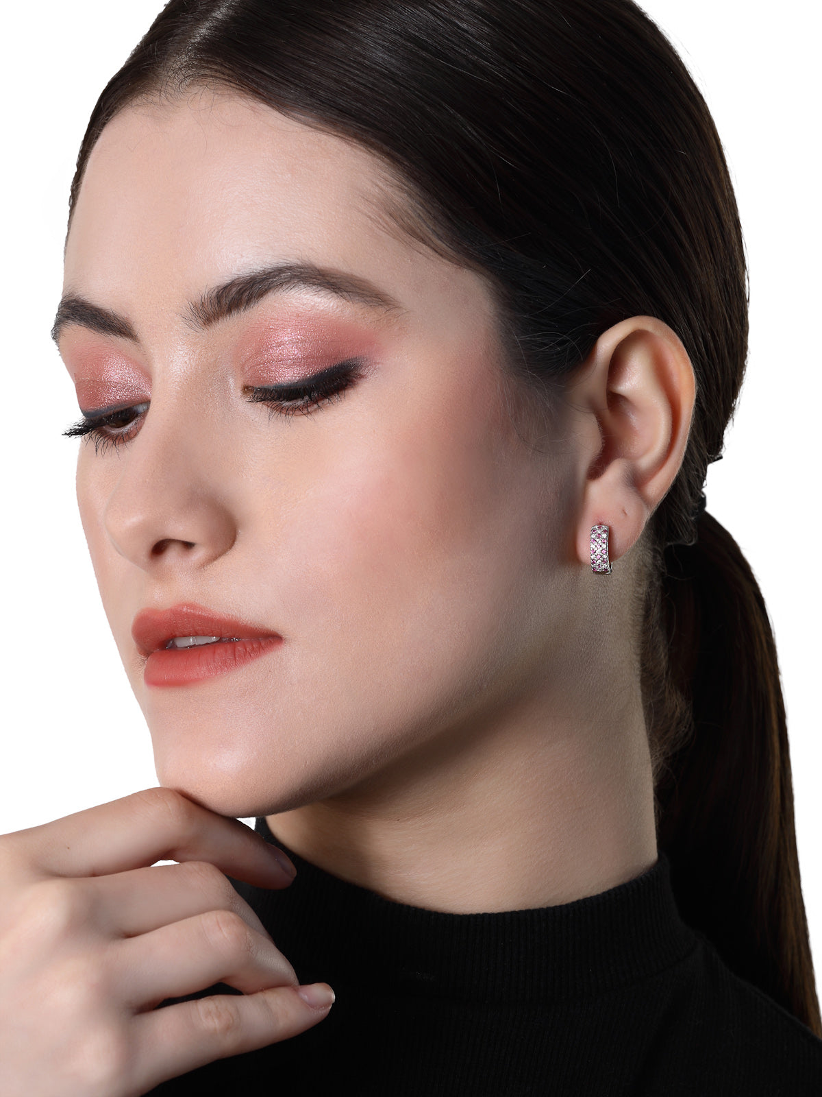 Pissara by Sukkhi Fabulous 925 Sterling Silver Round Shaped Cubic Zirconia Hoop Earrings For Women & Girls|with Authenticity Certificate, 925 Stamp & 6 Months Warranty E105093