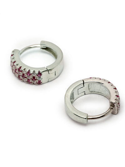 Pissara by Sukkhi Fabulous 925 Sterling Silver Round Shaped Cubic Zirconia Hoop Earrings For Women & Girls|with Authenticity Certificate, 925 Stamp & 6 Months Warranty E105093