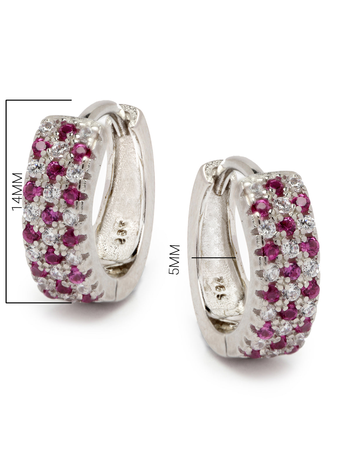 Pissara by Sukkhi Fabulous 925 Sterling Silver Round Shaped Cubic Zirconia Hoop Earrings For Women & Girls|with Authenticity Certificate, 925 Stamp & 6 Months Warranty E105093