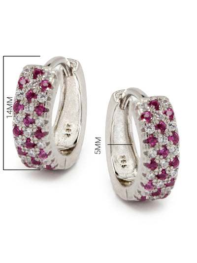 Pissara by Sukkhi Fabulous 925 Sterling Silver Round Shaped Cubic Zirconia Hoop Earrings For Women & Girls|with Authenticity Certificate, 925 Stamp & 6 Months Warranty E105093