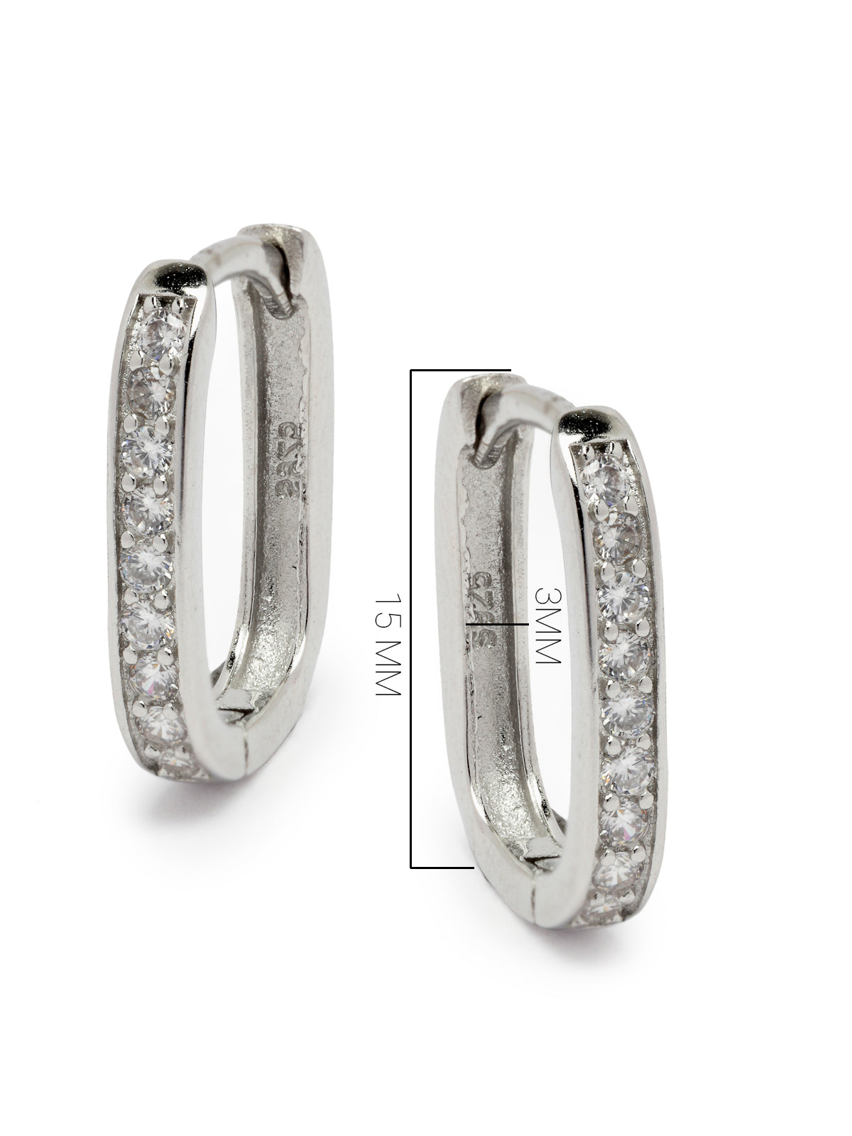 Pissara by Sukkhi Dazzling 925 Sterling Silver  Cubic Zirconia Hoop Earrings For Women & Girls|with Authenticity Certificate, 925 Stamp & 6 Months Warranty E105100