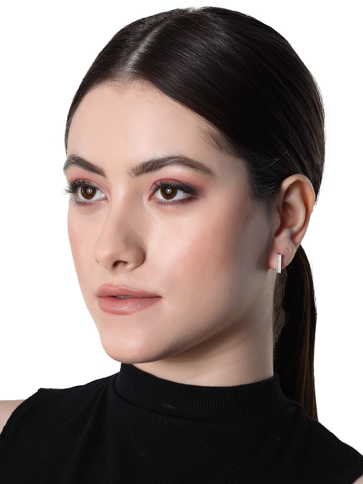 Pissara by Sukkhi Stunning 925 Sterling Silver Square Shaped Cubic Zirconia Hoop Earrings For Women & Girls|with Authenticity Certificate, 925 Stamp & 6 Months Warranty E105101