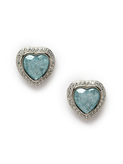 Pissara by Sukkhi Attractive 925 Sterling Silver Heart Shaped Cubic Zirconia Stud Earrings For Women & Girls|with Authenticity Certificate, 925 Stamp & 6 Months Warranty E105104