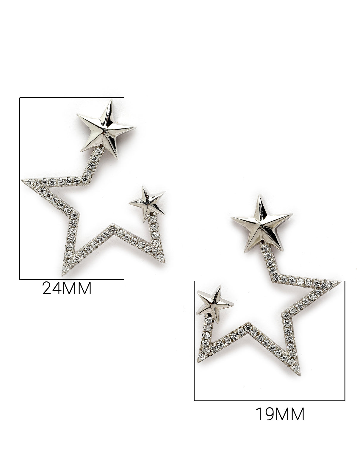 Pissara by Sukkhi Fancy 925 Sterling Silver Star Shaped Cubic Zirconia Stud Earrings For Women & Girls|with Authenticity Certificate, 925 Stamp & 6 Months Warranty E105130