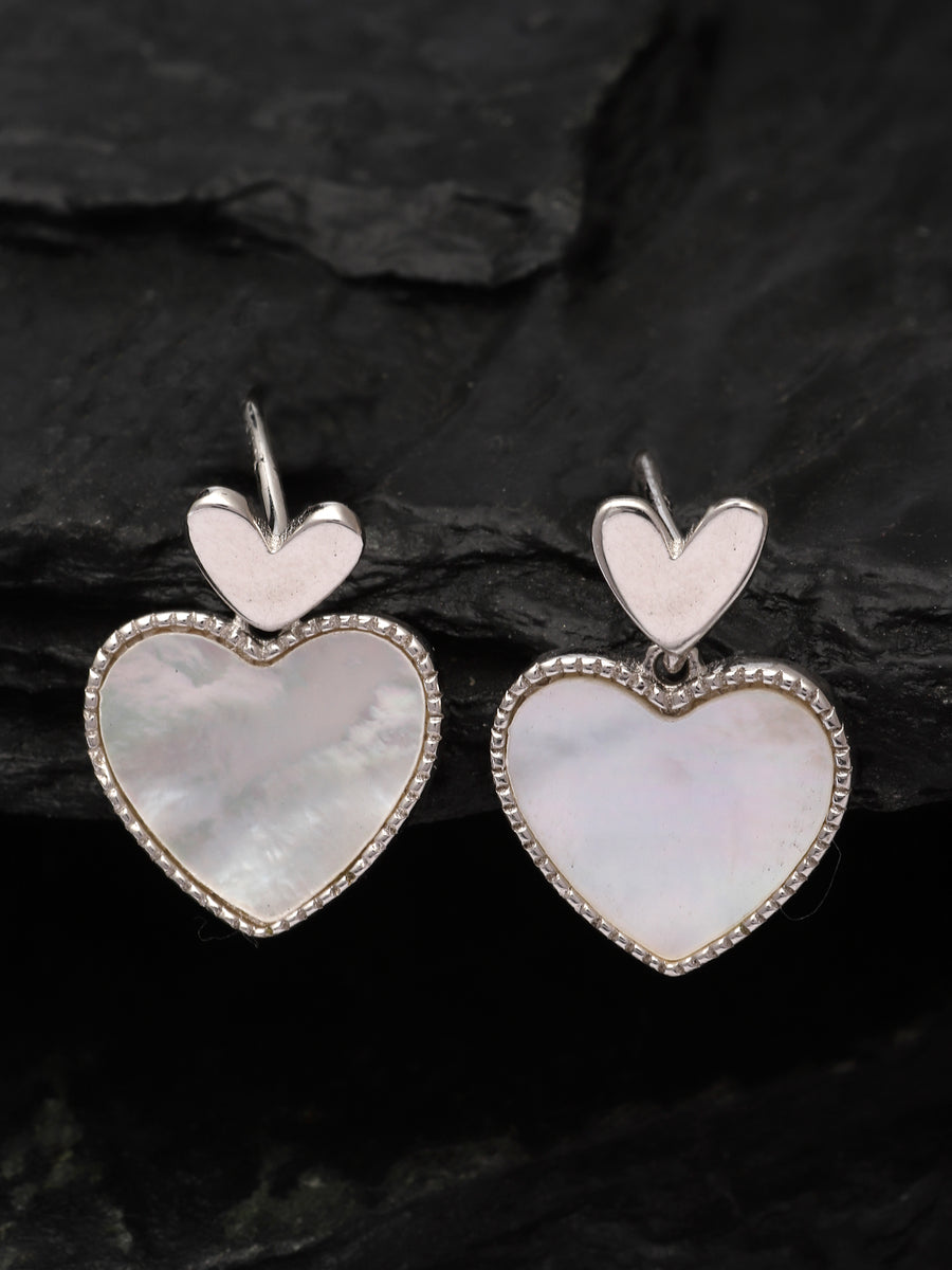 Pissara by Sukkhi Fashionable 925 Sterling Silver Heart Shaped Cubic Zirconia Stud Earrings For Women & Girls|with Authenticity Certificate, 925 Stamp & 6 Months Warranty E105133