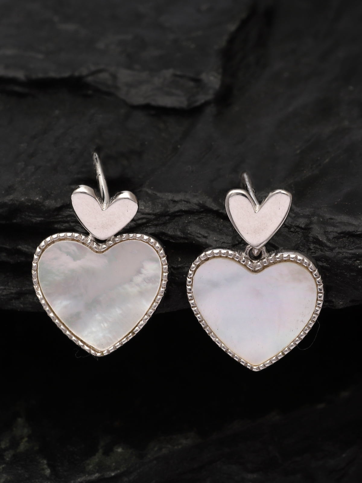 Pissara by Sukkhi Fashionable 925 Sterling Silver Heart Shaped Cubic Zirconia Stud Earrings For Women & Girls|with Authenticity Certificate, 925 Stamp & 6 Months Warranty E105133