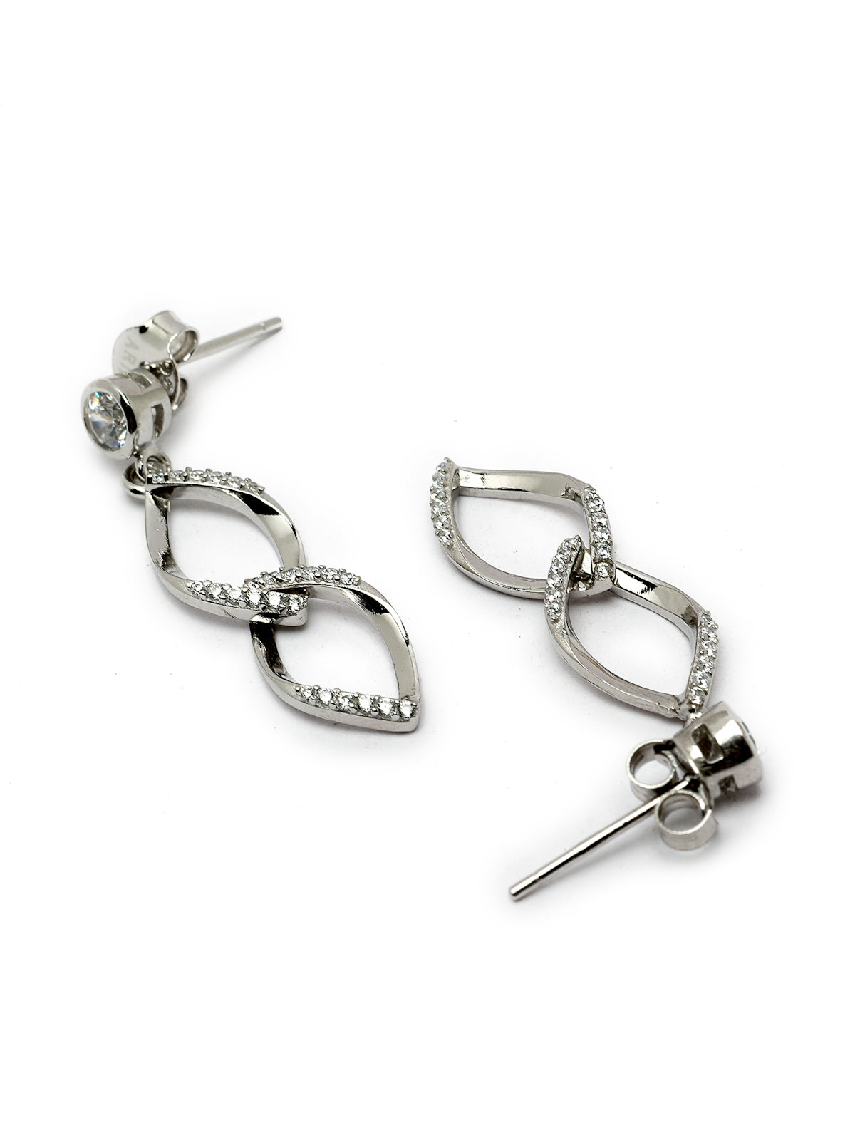 Pissara by Sukkhi Delicate 925 Sterling Silver  Cubic Zirconia Dangle Earrings For Women & Girls|with Authenticity Certificate, 925 Stamp & 6 Months Warranty E105137