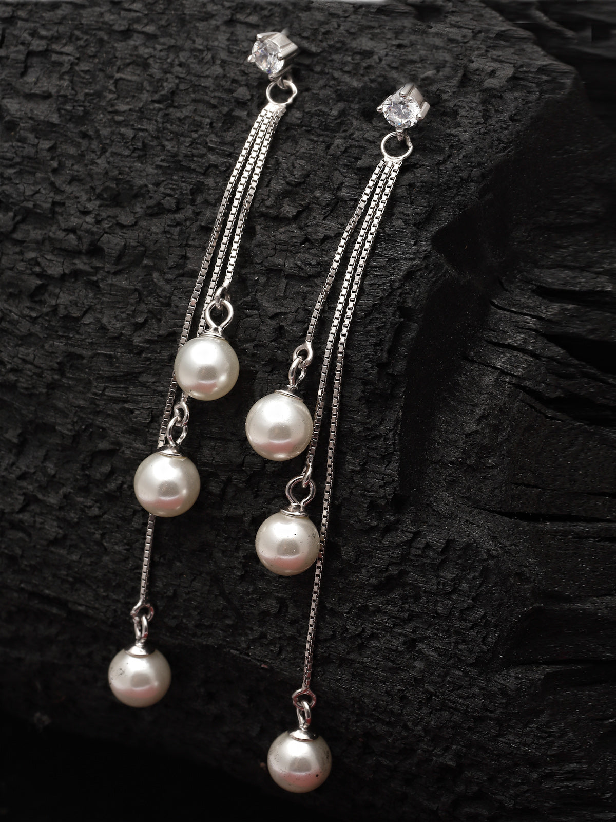 Pissara by Sukkhi Charming 925 Sterling Silver  Cubic Zirconia Dangle Earrings For Women & Girls|with Authenticity Certificate, 925 Stamp & 6 Months Warranty E105146