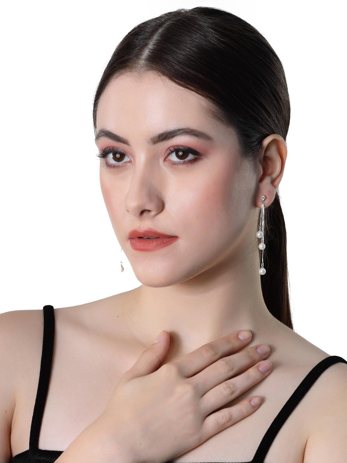 Pissara by Sukkhi Charming 925 Sterling Silver  Cubic Zirconia Dangle Earrings For Women & Girls|with Authenticity Certificate, 925 Stamp & 6 Months Warranty E105146