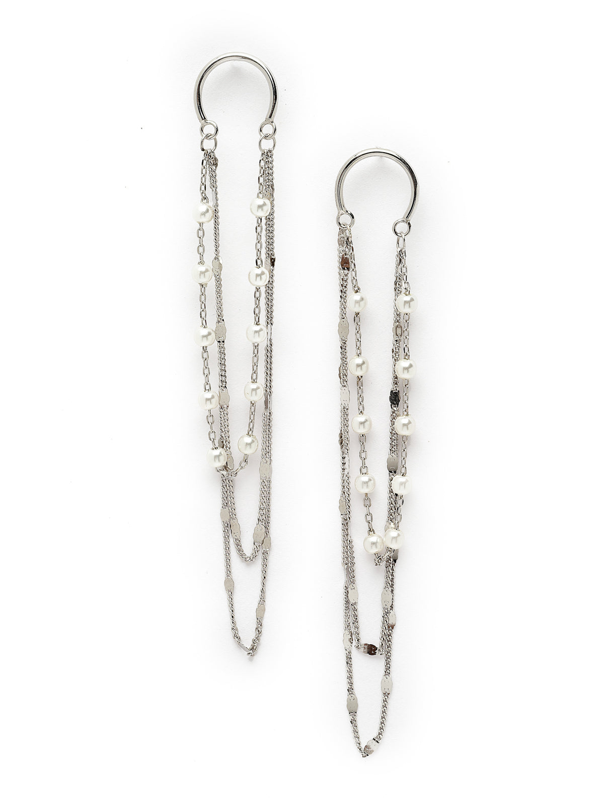 Pissara by Sukkhi Glorious 925 Sterling Silver Round Shaped Cubic Zirconia Dangle Earrings For Women & Girls|with Authenticity Certificate, 925 Stamp & 6 Months Warranty E105148