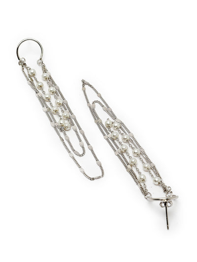 Pissara by Sukkhi Glorious 925 Sterling Silver Round Shaped Cubic Zirconia Dangle Earrings For Women & Girls|with Authenticity Certificate, 925 Stamp & 6 Months Warranty E105148